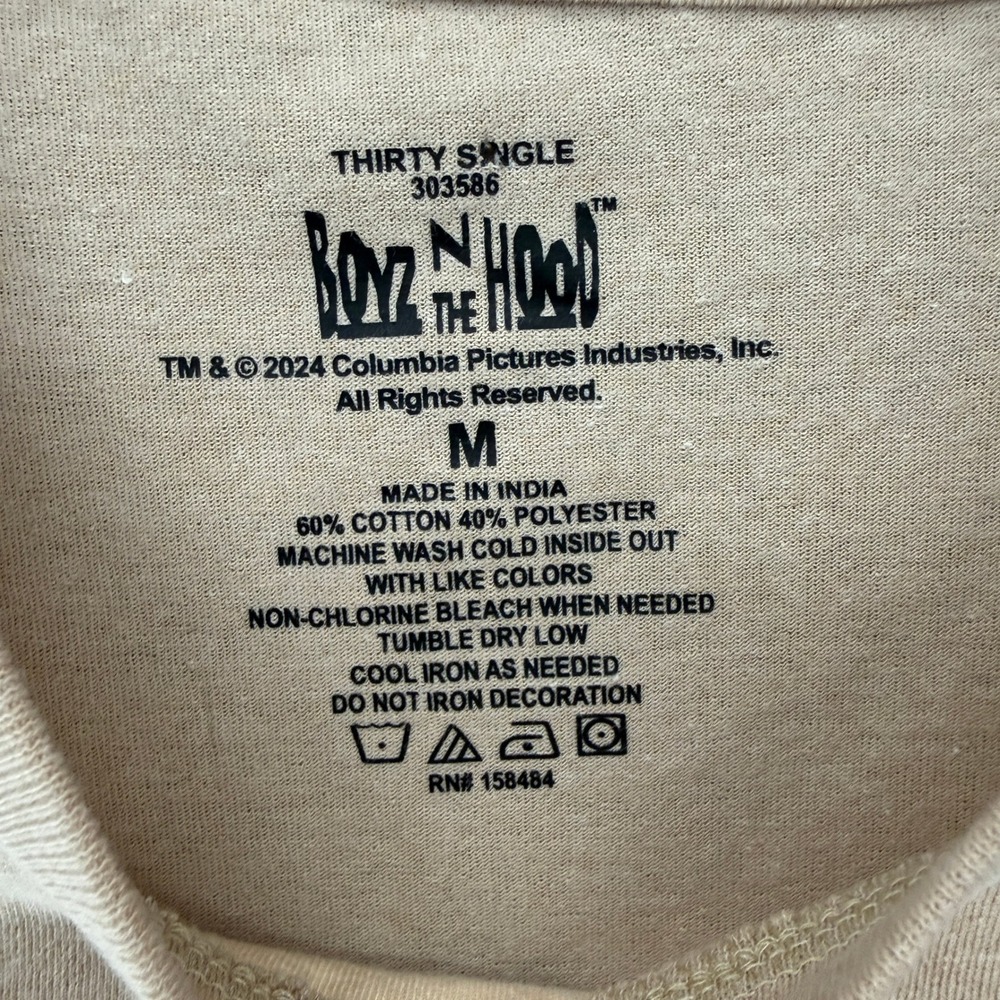 Boyz N The Hood T-Shirt Mens Medium Tan 1991 Movie South Central LA Tee Slim - Picture 4 of 8